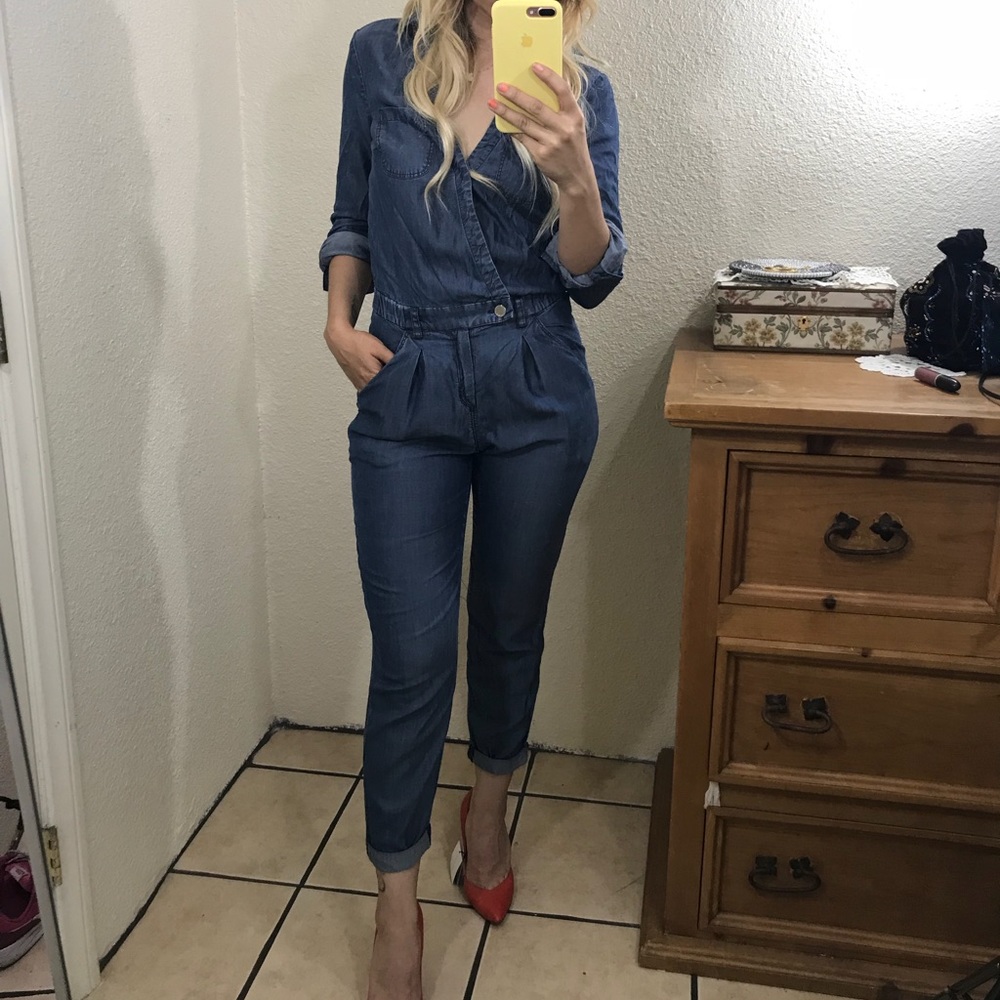 Bebe denim jumpsuit